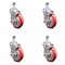 Service Caster 5 Inch Red Polyurethane Swivel 1/2 Inch Threaded Stem Caster Set with Brake SCC SCC-TS20S514-PPUB-RED-TLB-121315-4 - alternate 1